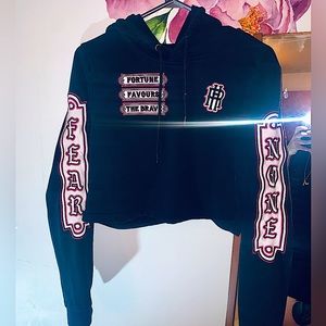 HEADRUSH👊🏼💀🩷 Embroyed Details, Crop-top Hoodie, 🔥[NWOT]